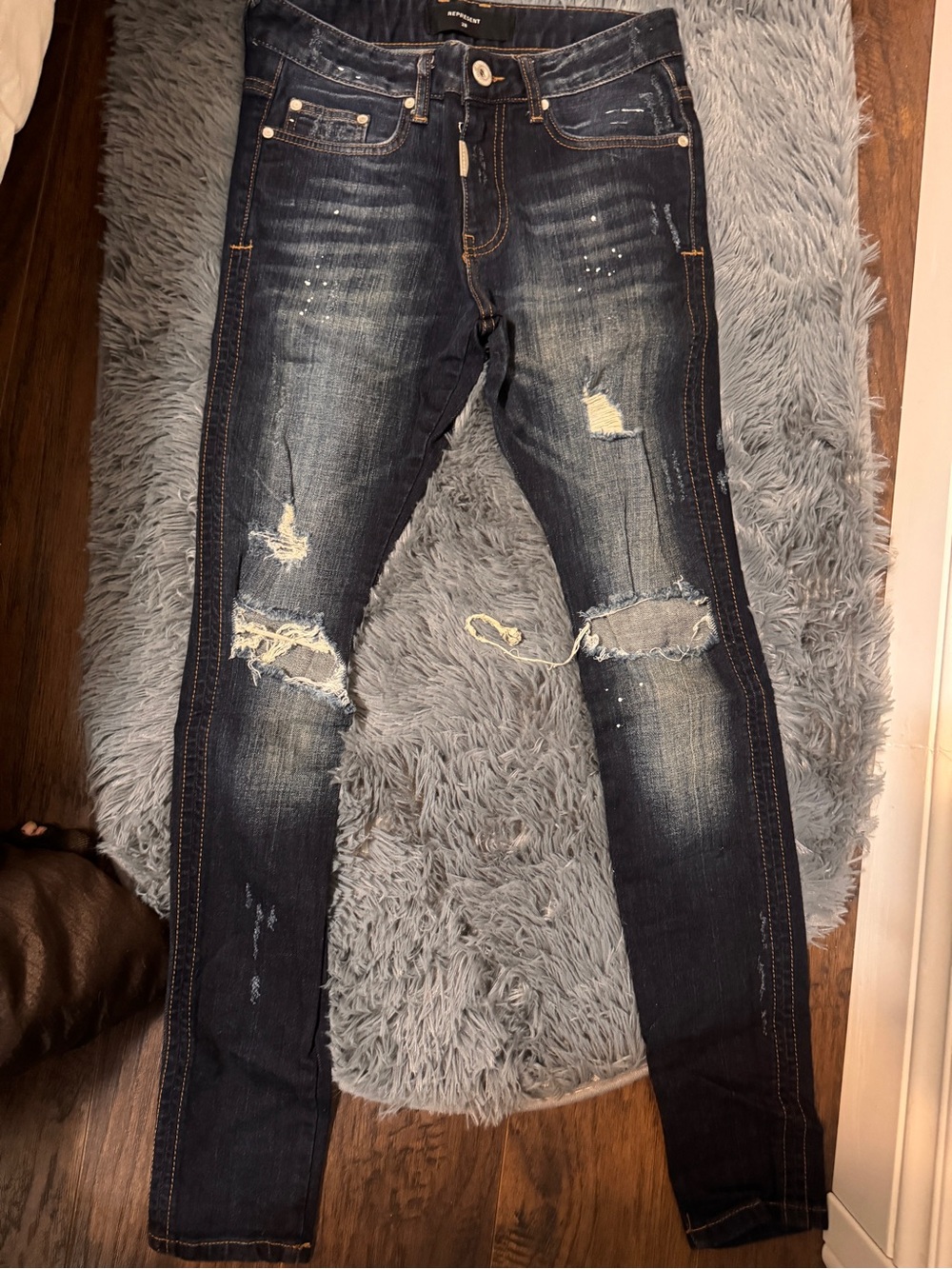 Represent Destroyer Dark Indigo Distressed Skinny Jeans 2015